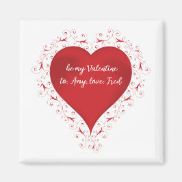 Vintager Wirbler Tag des Roten Valentins Magnet