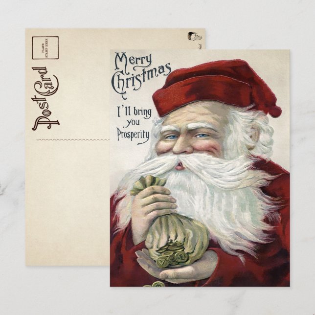 Vintager Wohlstand Weihnachten Postkarte  (Vorne/Hinten)