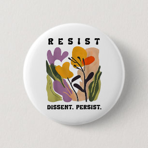 Vintager Wohnsitz Dissent Persist Floral Frauen 1 Button