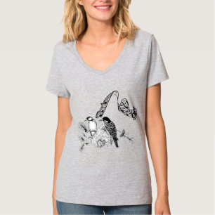 Vintager Woodpecker Rustikale Liebesvögel T-Shirt