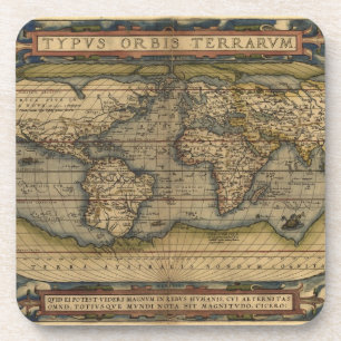 Vintager World Map Atlas Historisches Design Untersetzer