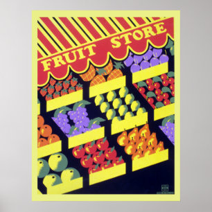 Vintager WPA-Obst-Store Poster