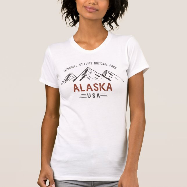 Vintager Wrangell-St.Elias-Nationalpark T-Shirt (Vorderseite)
