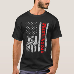 Vintager Wrestling Vater USA Flag Retro Vathers Da T-Shirt