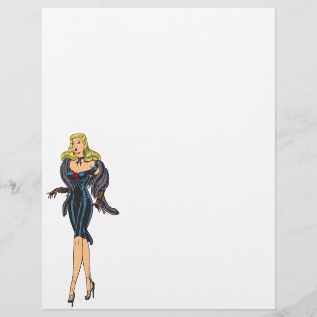 Vintager wunderschöner Glamour Girl Retro Blonde P Flyer (Vorne)