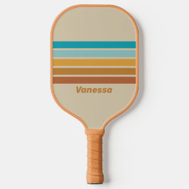 Vintager Wüstenbogen durch Streifen mit Namen Pickleball Schläger