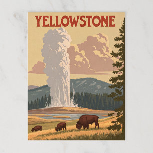 Vintager Yellowstone: Alte treue Eruption Postkarte