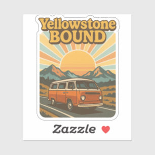 Vintager Yellowstone Nationalpark - Abenteuer Aufkleber