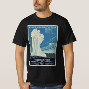 Vintager Yellowstone Nationalpark Alte Treue T-Shirt