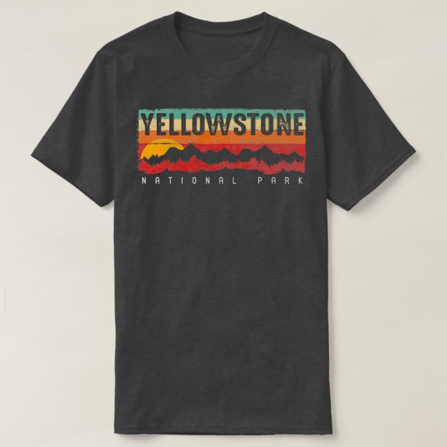Vintager Yellowstone-Nationalpark Männer und Fraue T-Shirt (Design vorne)