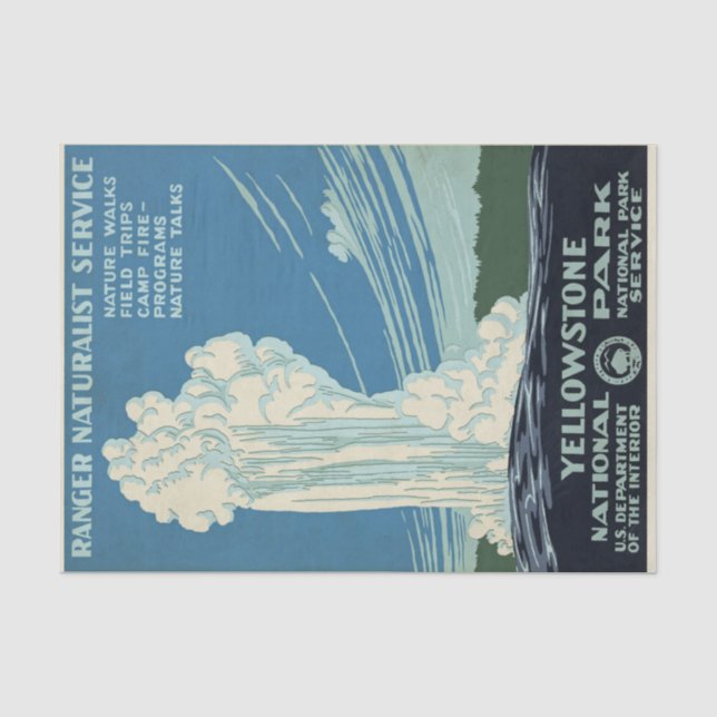 Vintager Yellowstone-Nationalpark Seidenpapier (Vorderseite)