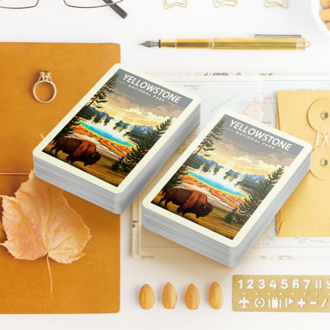 Vintager Yellowstone-Nationalpark Spielkarten (Von Creator hochgeladen)