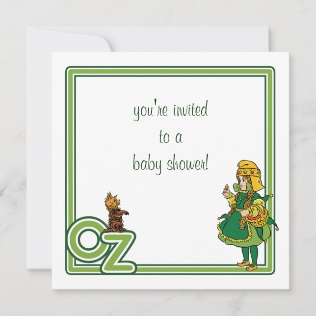 Vintager Zauberer für Oz Baby Shower Einladung (Vorderseite)