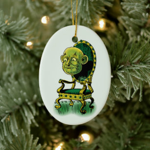 Vintager Zauberer Oz, Grumpy Wizard Emerald Throne Keramik Ornament