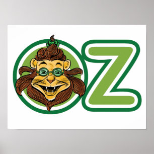 Vintager Zauberer Oz, Löwe im Buchstaben O Poster
