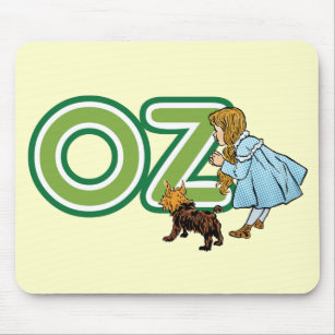 Vintager Zauberer von Oz Dorothy Toto mit BIG-Buch Mousepad