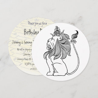 Vintager Zauberer von Oz Lion, Kindergeburt Einladung