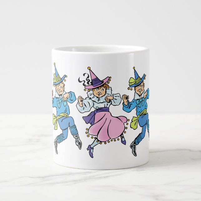 Vintager Zauberer von Oz, Niedliche TanzMunchkins! Jumbo-Tasse (Vorderseite)