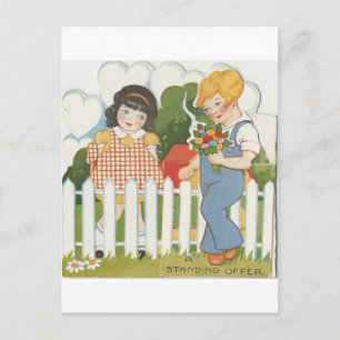 Vintager Zaun Feiertagspostkarte