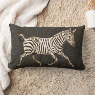 Vintager Zebra-Lauf mit Paisley-Design Lendenkissen