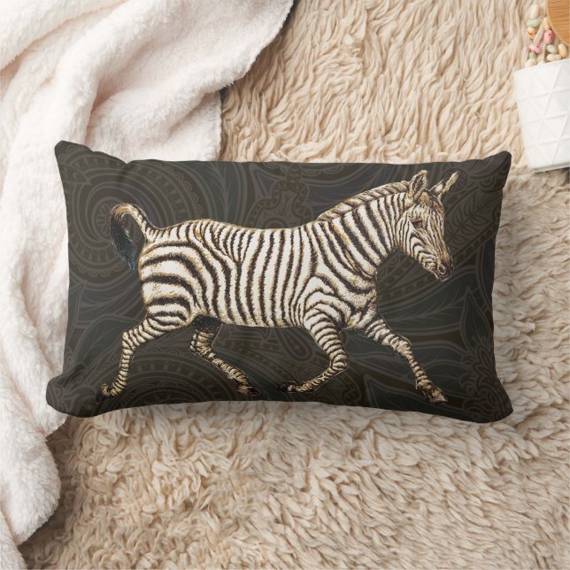 Vintager Zebra-Lauf mit Paisley-Design Lendenkissen (Decke)