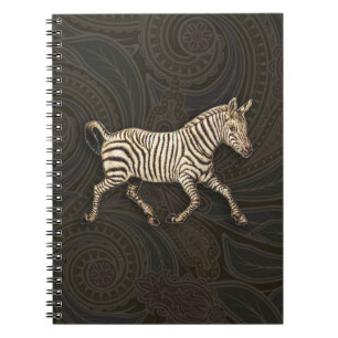 Vintager Zebra-Lauf mit Paisley-Design Notizblock
