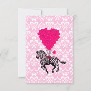 Vintager Zebra- und rosa Herzballon