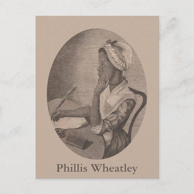 Vintager Zeichn des Dichters Phillis Wheatley Postkarte (Vorderseite)