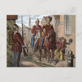 Vintager Zeichn: Redcoat-Soldaten Postkarte