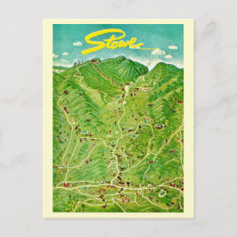 Vintager Zeichn von Stowe Vermont Postkarte