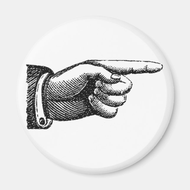 Vintager Zeigefinger-Magnet, Hauswärmung Magnet (Vorne)