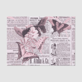 Vintager Zeitungsbutterfly Seidenpapier