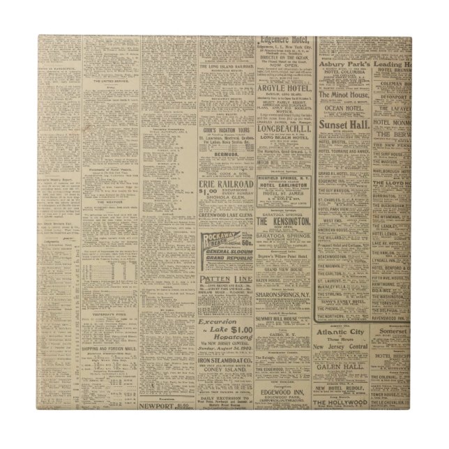Vintager Zeitungshintergrund Fliese (Vorderseite)