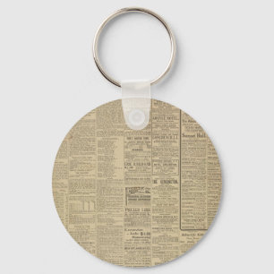 Vintager Zeitungshintergrund Schlüsselanhänger