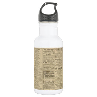 Vintager Zeitungshintergrund Trinkflasche
