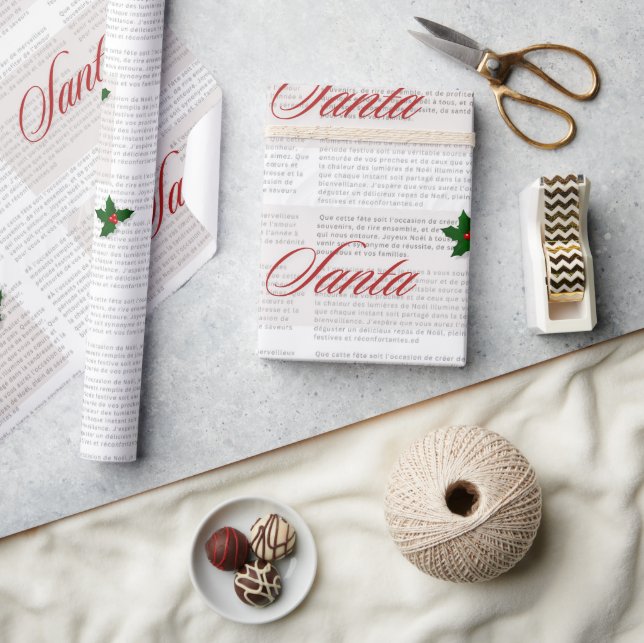 Vintager Zeitungsstil Weihnachtsfest Geschenkpapier (Kunsthandwerk)