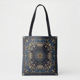Vintager Zierpaisley Bandana Print, Seidenhalm  Tasche