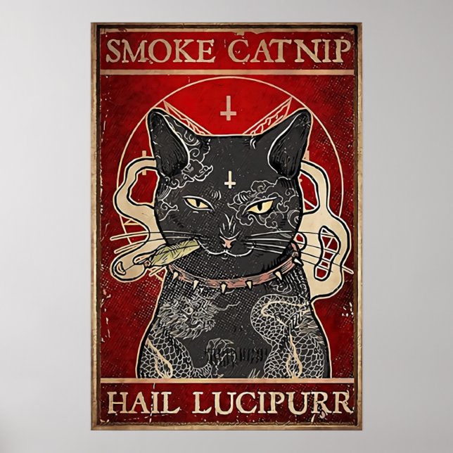 Vintager Zinn-Sign-Catnip, Retro-Metal Poster (Vorne)