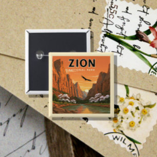 Vintager Zion-Nationalpark Button