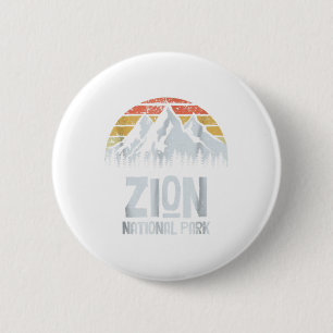 Vintager Zion Nationalpark Utah Wandern Retro T Sh Button