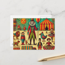 Vintager Zirkus Clown-Collage