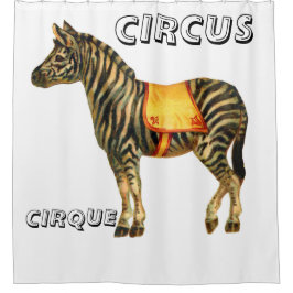 Vintager Zirkus darstellender Zebra Duschvorhang
