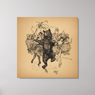 Vintager Zirkus Tanzbär Art Leinwanddruck