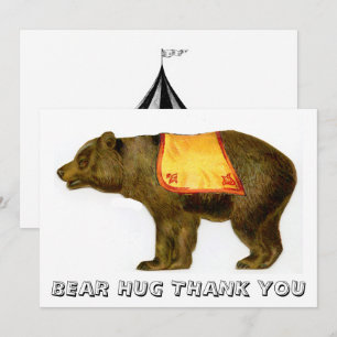 Vintager Zirkusbär darstellend Dankeskarte