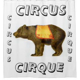 Vintager Zirkusbär darstellend Duschvorhang