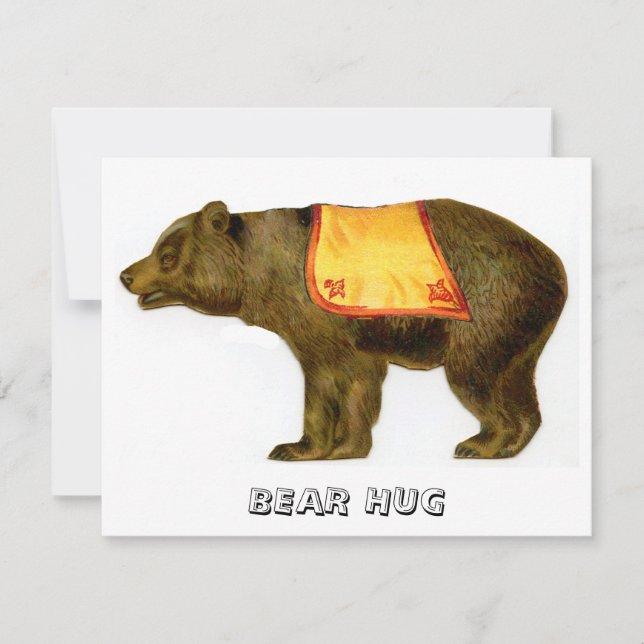 Vintager Zirkusbär darstellend Mitteilungskarte (Vorderseite)