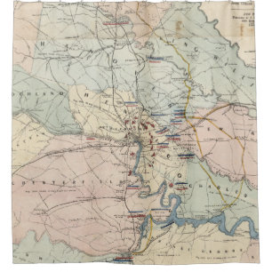 Vintager ziviler Krieg Richmonds Virginia kämpft Duschvorhang