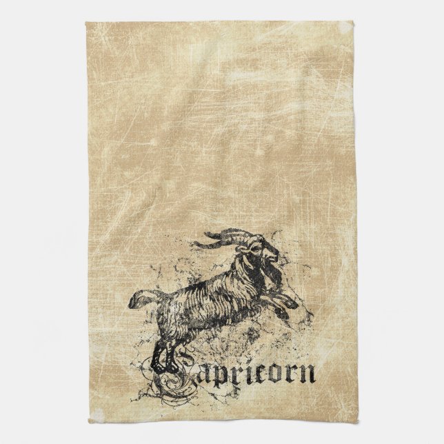 Vintager Zodiac-Hartkorn Geschirrtuch (Vertikal)
