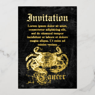 Vintager Zodiakarzinom Folieneinladung