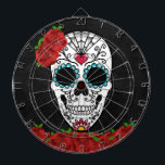 Vintager Zuckerschädel mit Rote Rosen Dartscheibe<br><div class="desc">Traditionelles Día de los Muertos Zuckerhut Zeichnend. Füllen mit Farbe und Liebe,  die die geehrt,  die vor uns gegangen.</div>